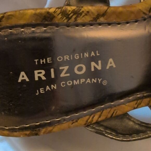 Arizona Jean Kids Y2K Silver Metallic Cork Wedge Sandals Size 12 - Picture 5 of 8
